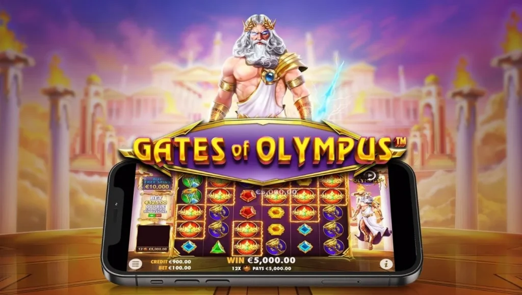 Mobilde Gates of Olympus oynanan site ekranı